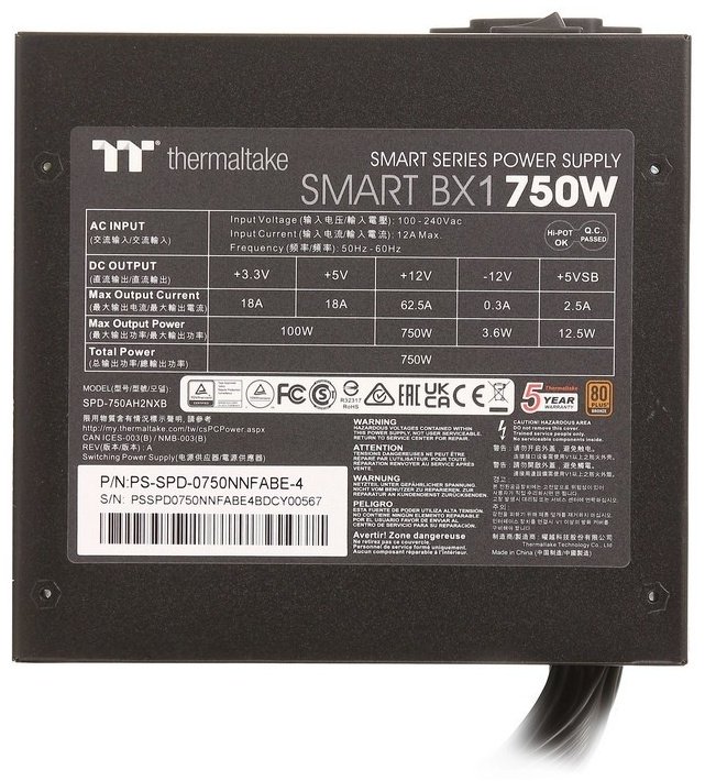 Блок питания Thermaltake PS-SPD-0750NNFABE-4 750 Вт купить,NaN