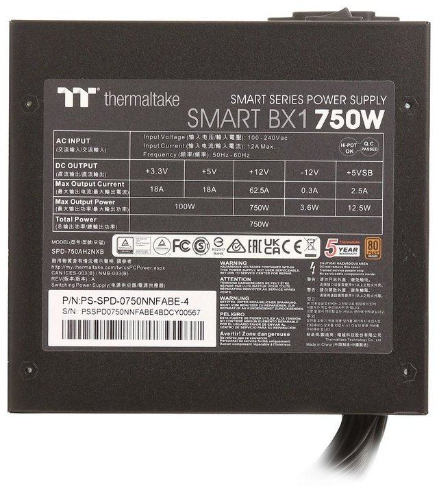 Блок питания Thermaltake PS-SPD-0750NNFABE-4 750 Вт купить,NaN