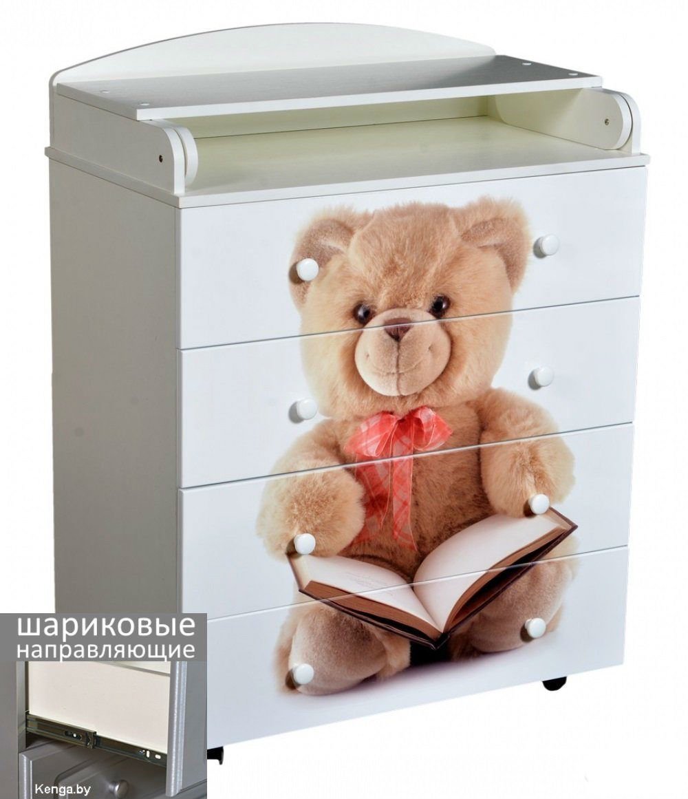 Комод Антел Ульяна Мишка 800/4 белый купить,NaN