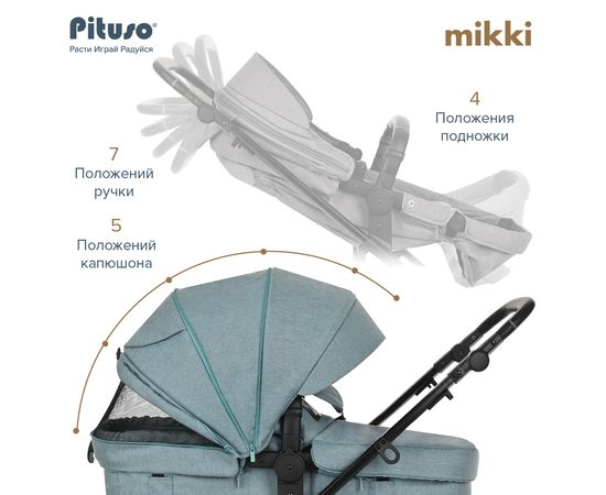 Коляска 2 в 1 Pituso Mikki Emerald green 