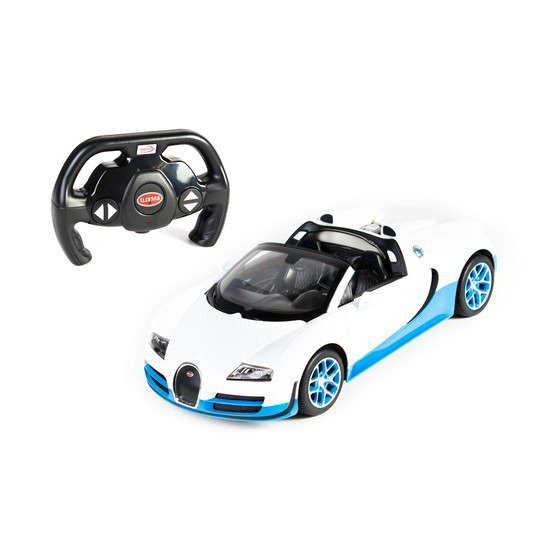 Машинка Rastar Bugatti Grand Sport Vitesse 70400WB 1:14 бело-голубая