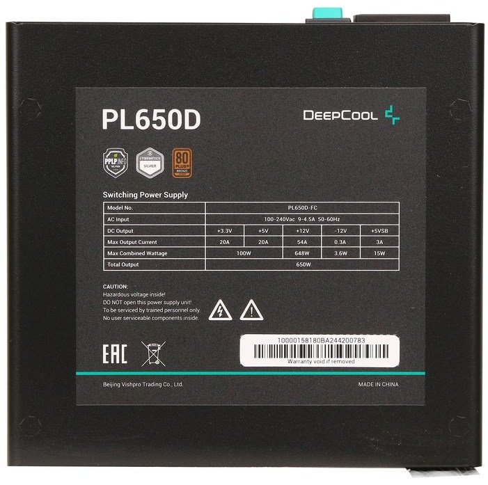 Блок питания Deepcool PL650D-FC R-PL650D-FC0B-WDEU-V2 650 Вт купить,NaN