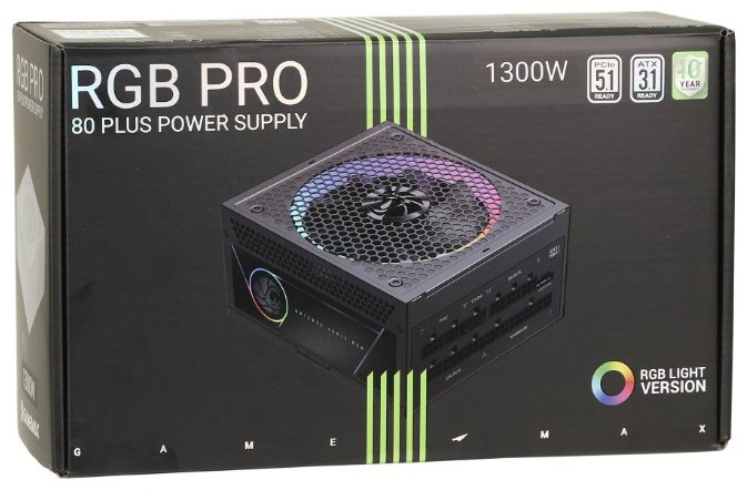 Блок питания Game Max RGB PRO 1300P 1300 Вт купить,87456