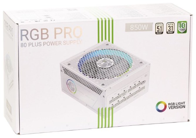 Блок питания Game Max RGB PRO 850G WH 850 Вт