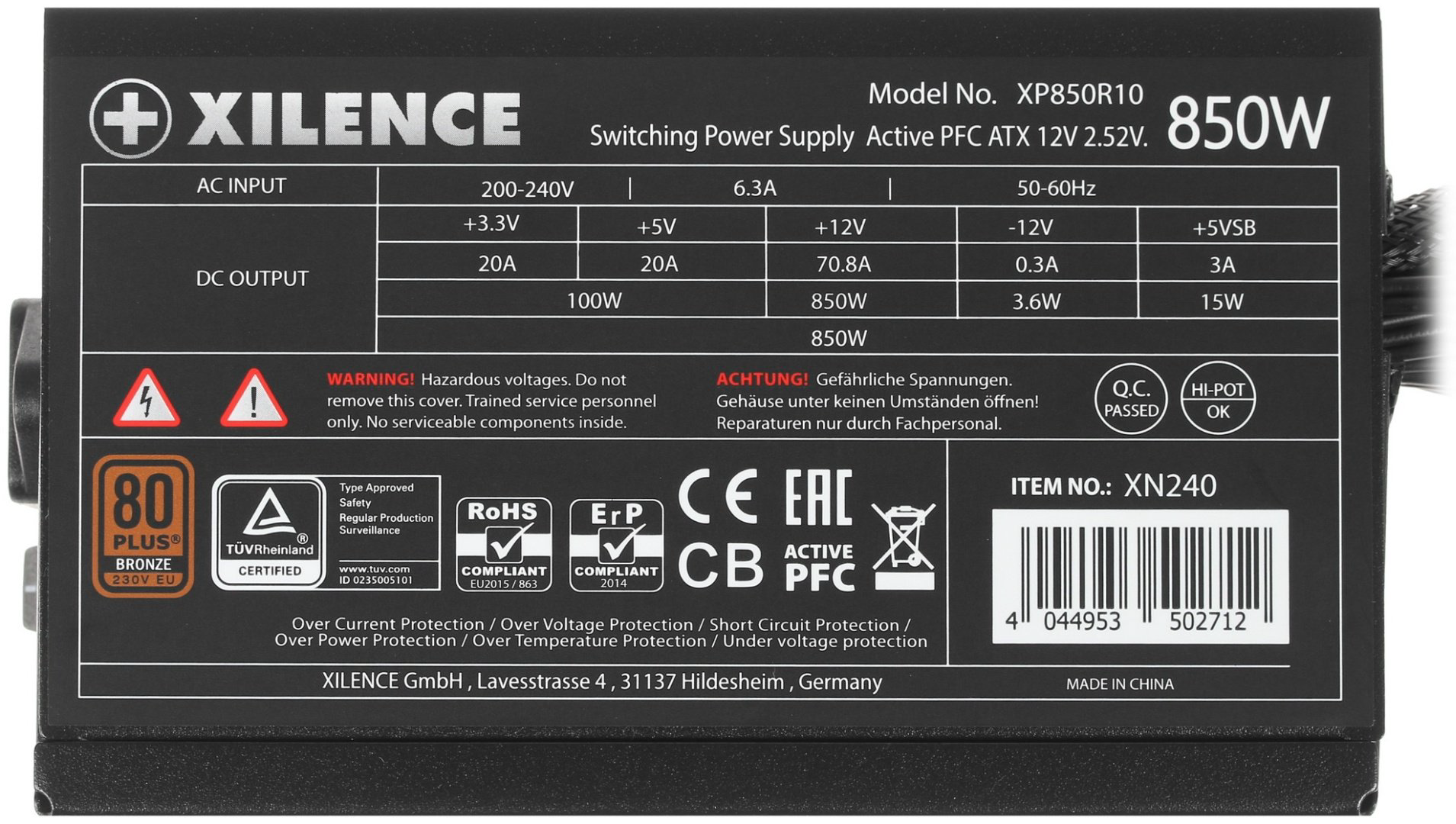 Блок питания Xilence Gaming series XN240 XP850R10 850 Вт купить,37462