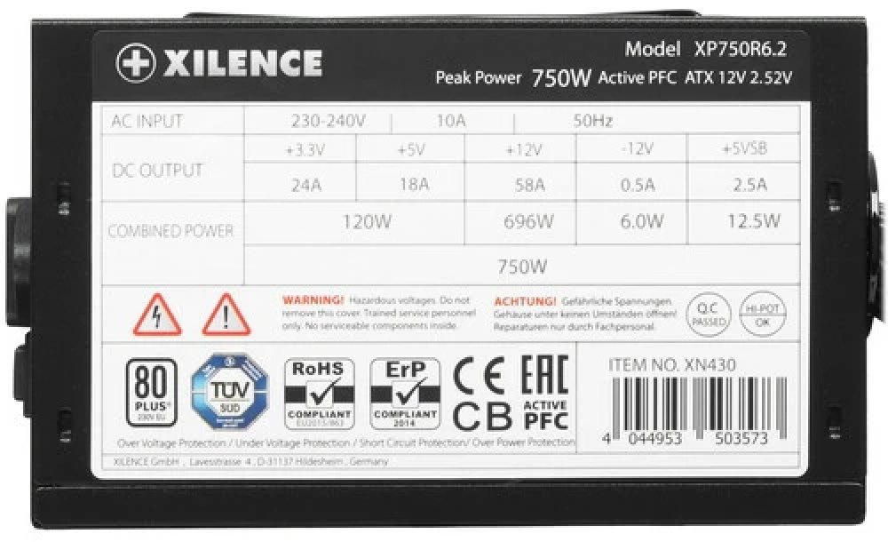 Блок питания Xilence Performance C+ XN430 750W 750 Вт