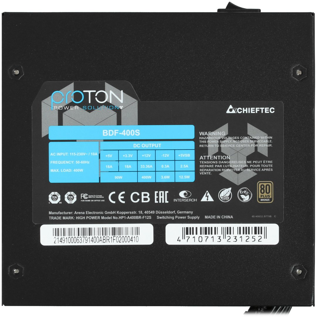 Блок питания Chieftec Proton 400W [BDF-400S-FOB] 400 Вт купить,NaN