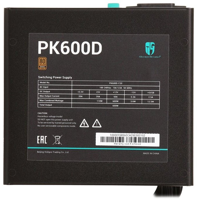 Блок питания Deepcool PK600D-F20 R-PK600D-FA0B-WGEU 600 Вт купить,NaN