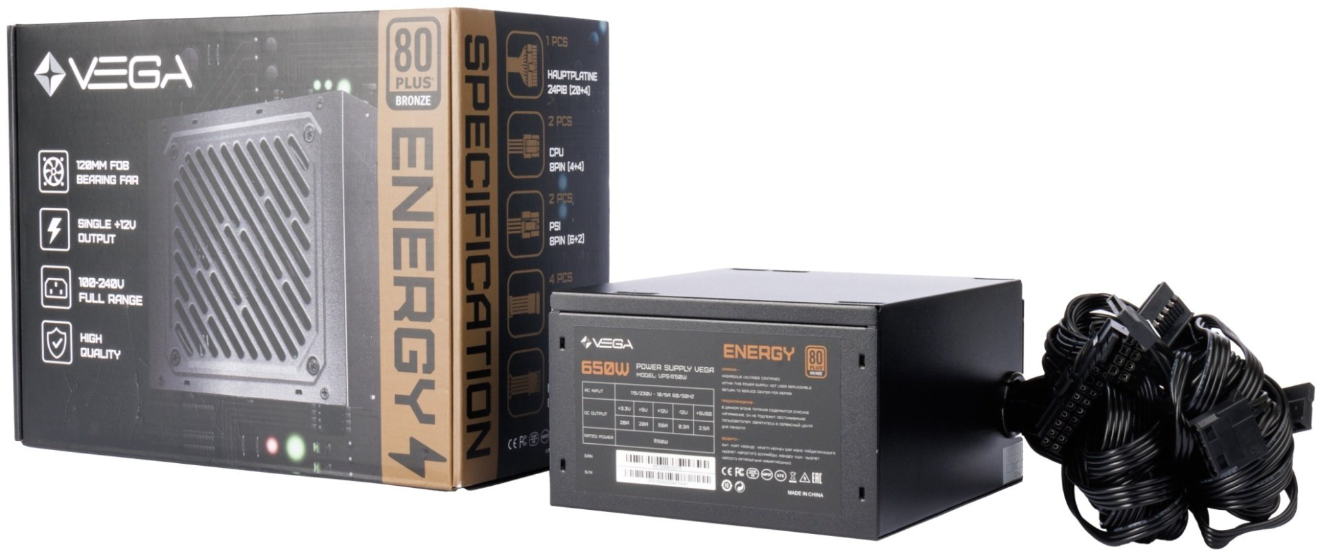 Блок питания VEGA ENERGY VPS-650W 650 Вт купить,15487
