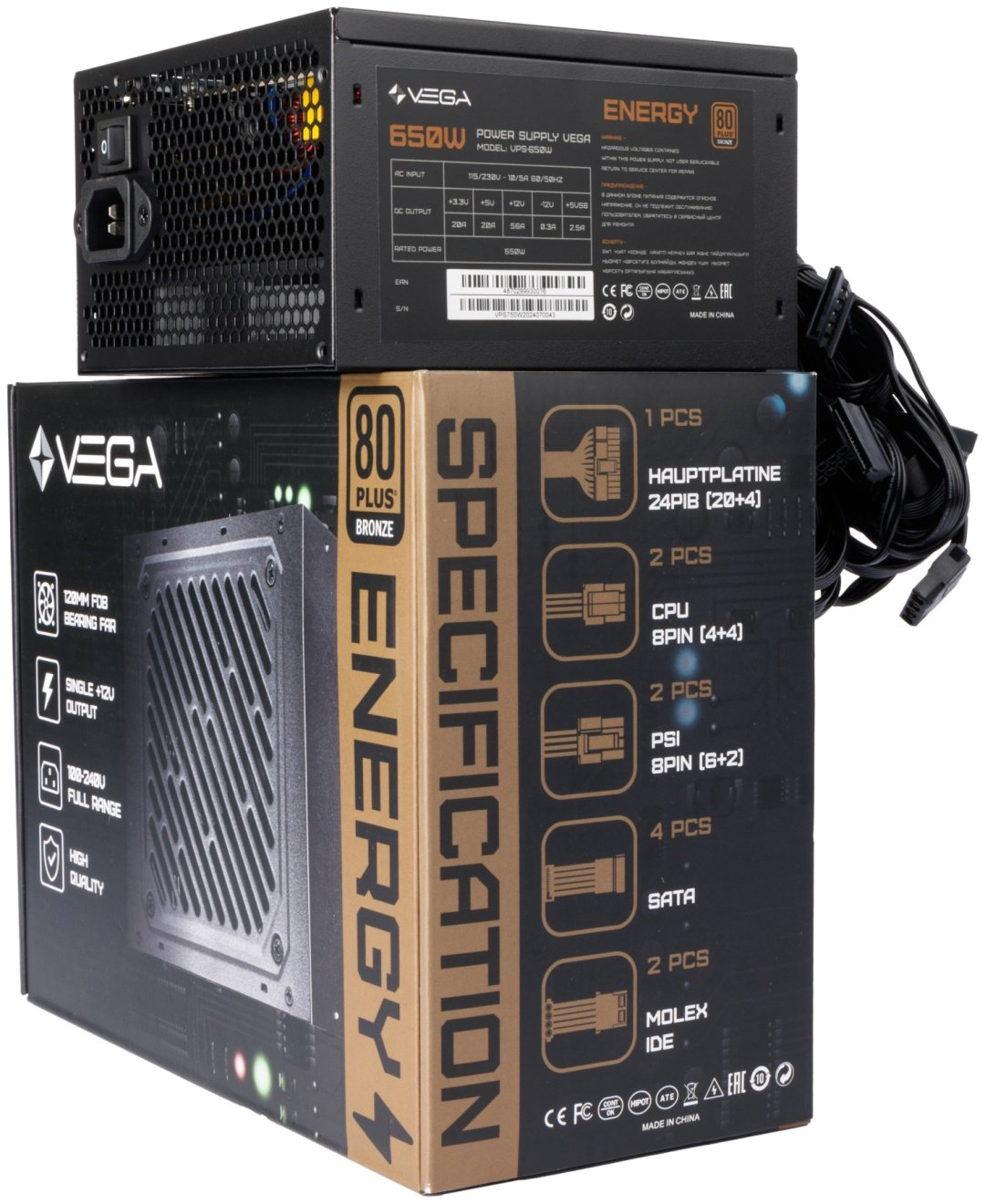 Блок питания VEGA ENERGY VPS-650W 650 Вт купить,15487