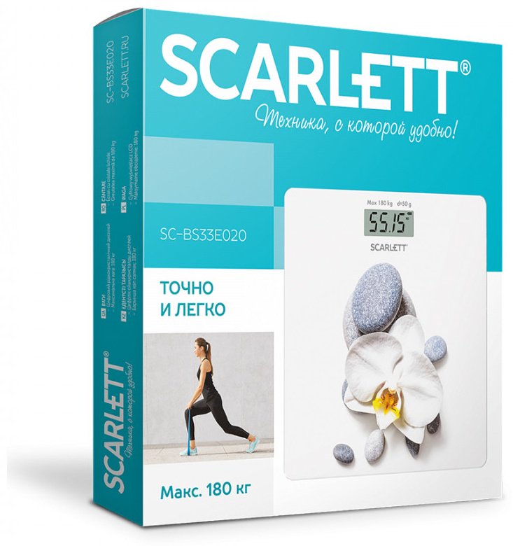 Напольные весы Scarlett электронные SC-BS33E020 до 180 кг