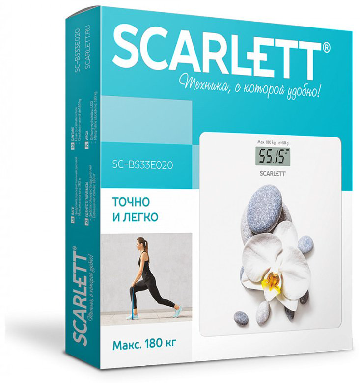 Напольные весы Scarlett электронные SC-BS33E020 до 180 кг