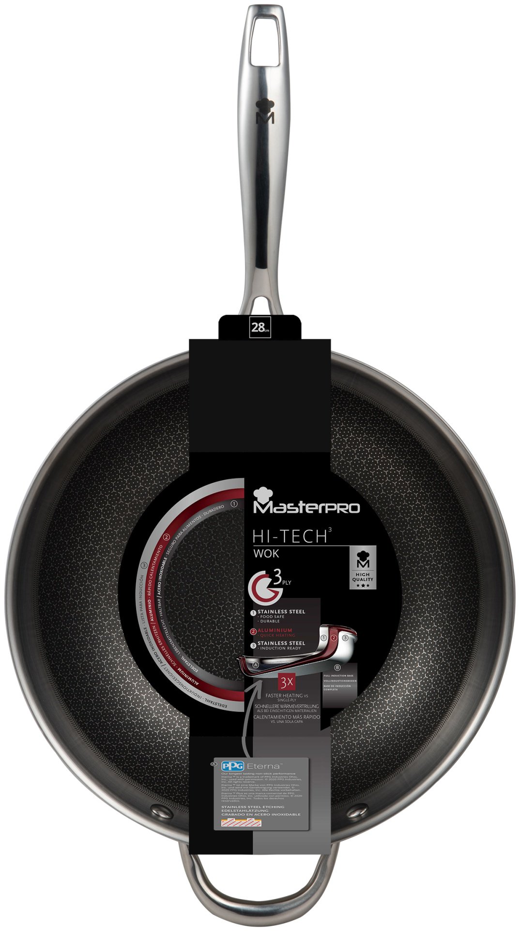 Сковорода MasterPRO WOK Hi-Tech 3 BGMP-1634 28 см с антипригарным покрытием, сталь купить,NaN
