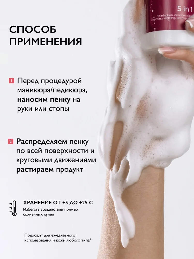 Cредство для дезинфекции рук Livsi Multi Foam 5in1 180мл