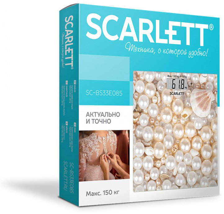 Напольные весы Scarlett электронные SC-BS33E085 до 150 кг