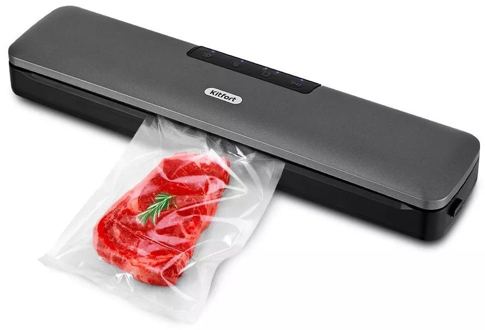 Вакуумный упаковщик Kitfort KT-1527 черный, серый