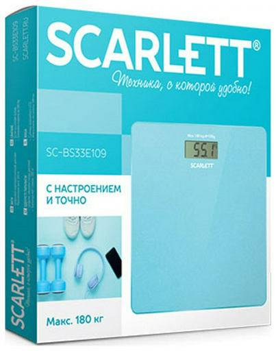 Напольные весы Scarlett электронные SC-BS33E109 до 180 кг