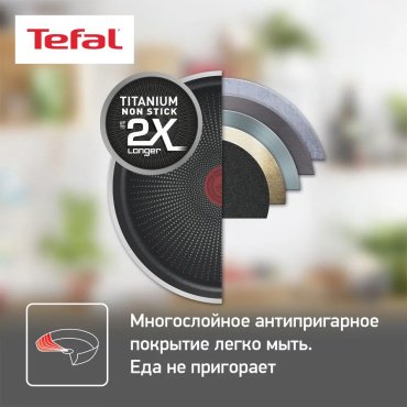 Сковорода универсальная Tefal Delicio E2320474 24 см, алюминий купить,NaN