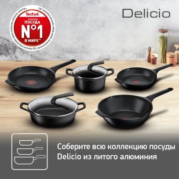Сковорода универсальная Tefal Delicio E2320474 24 см, алюминий купить,NaN