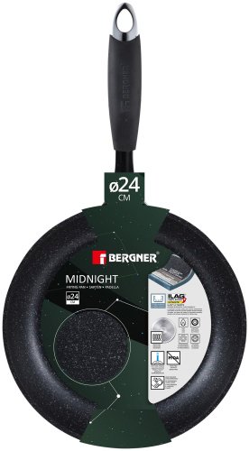 Сковорода универсальная Bergner Midnight BG BG-30126-GR 24 см, алюминий
