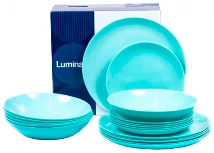 Сервиз на 6 персон Luminarc Diwali Light Turquoise, предметов: 18, столовый, стекло
