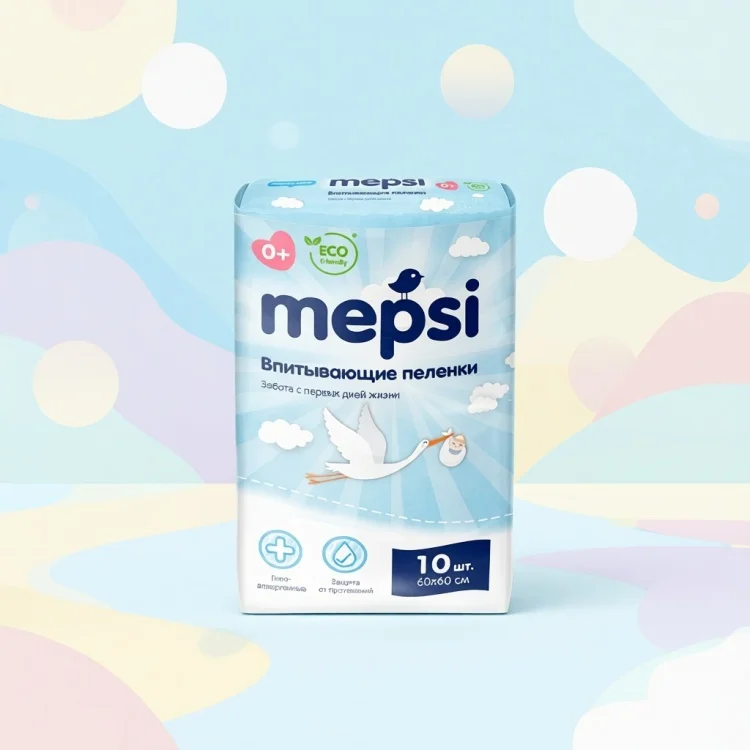 Пеленка одноразовая Mepsi 0538 60x60см 10шт белая купить,2265