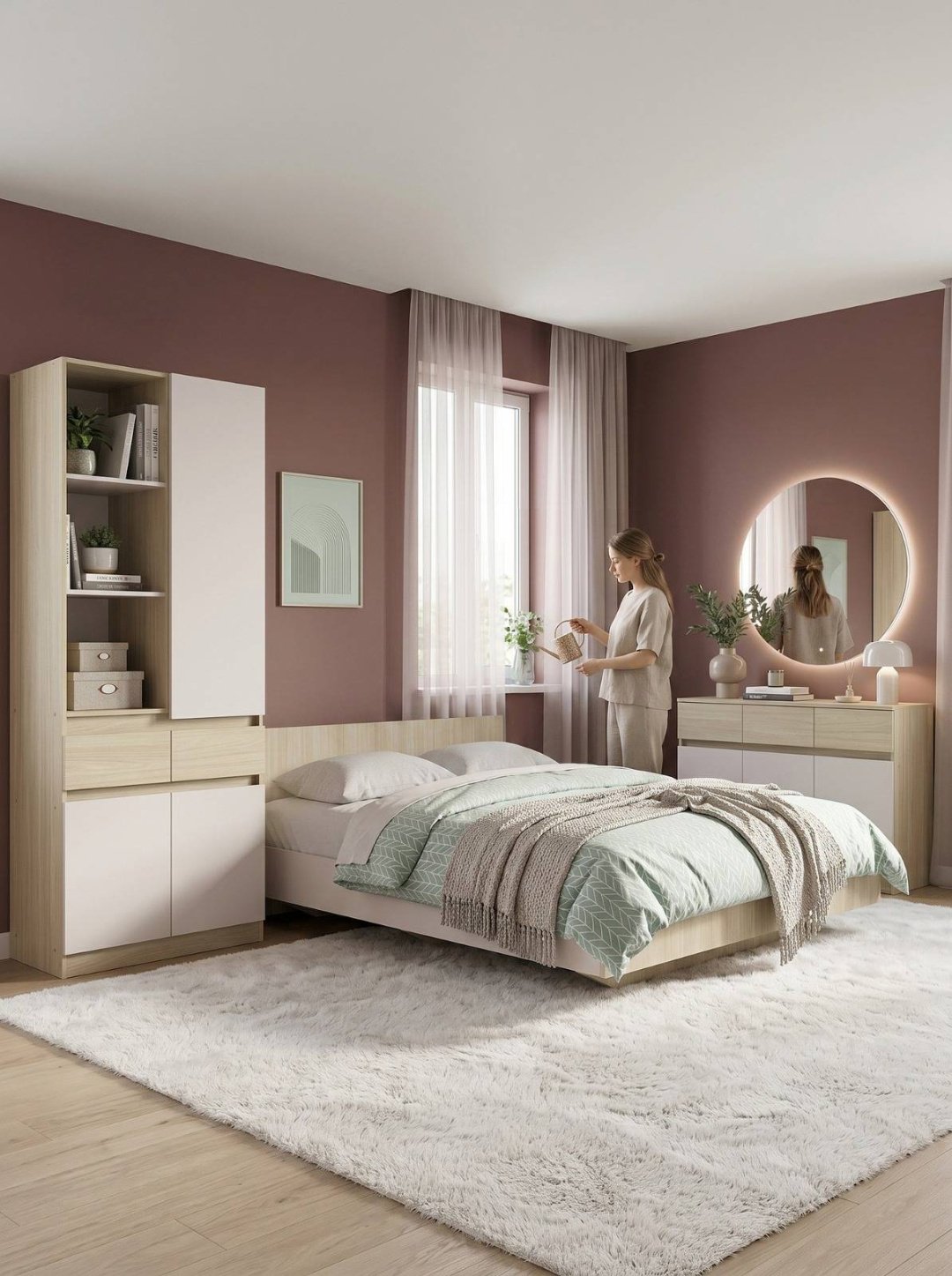 Стеллаж напольный Стендмебель Луиза, 80x49x210 см, бежевый купить,NaN