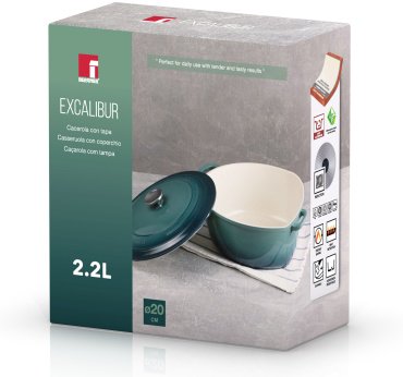 Bergner кастрюля Excalibur BG-36100-GR керамика 2.2 л
