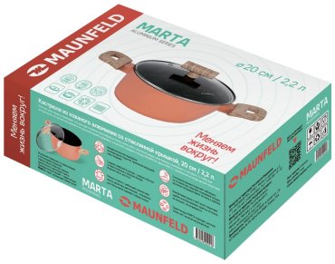 MAUNFELD кастрюля MCS22FA06CL алюминий 2.2 л купить,NaN