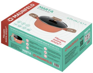 MAUNFELD кастрюля MCS41FA06CL алюминий 4.1 л купить,NaN