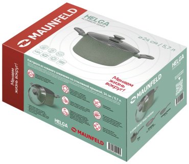 MAUNFELD кастрюля MCS57FA05FS алюминий 5.7 л купить,NaN