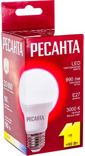 Лампочка РЕСАНТА LL-R A60 11W 230 3K E27 купить,NaN