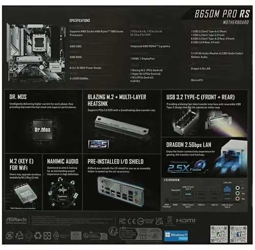 Материнская плата ASRock B650M PRO RS купить,NaN