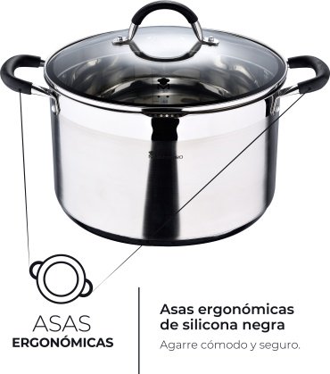 Bergner кастрюля Foodies BGMP-1506-BK сталь 9.5 л купить,NaN