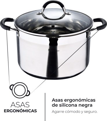Bergner кастрюля Foodies BGMP-1506-BK сталь 9.5 л купить,NaN