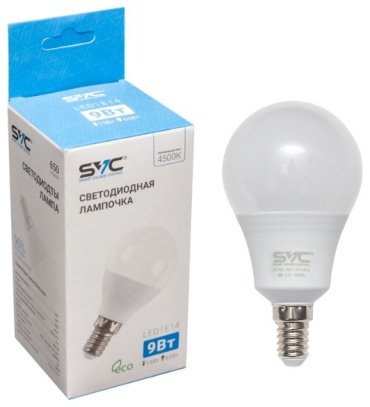 Лампочка SVC G45-9W-E14-4500К 9W E14 1 шт купить,0