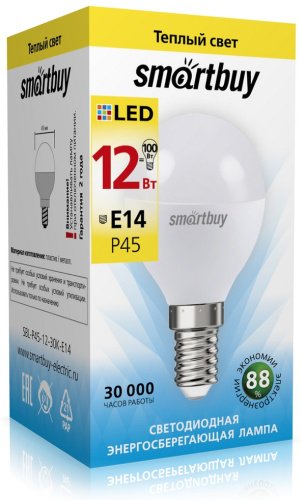 Лампочка Smartbuy SBL-P45-12-30K-E14 12W 1 шт купить,NaN