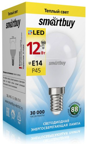 Лампочка Smartbuy SBL-P45-12-30K-E14 12W 1 шт купить,NaN