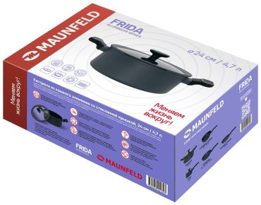 MAUNFELD кастрюля MCS47FA02DG алюминий 4.7 л купить,NaN