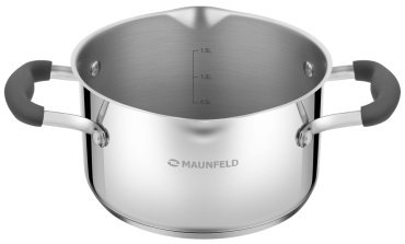 MAUNFELD кастрюля MCS22S08GR нержавеющая сталь 2.2 л купить,NaN