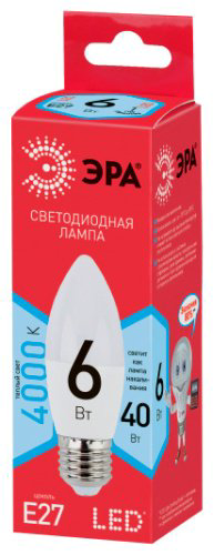 Лампочка ЭРА ECO LED B35-6W-840-E27 240W E27 1 шт купить,NaN