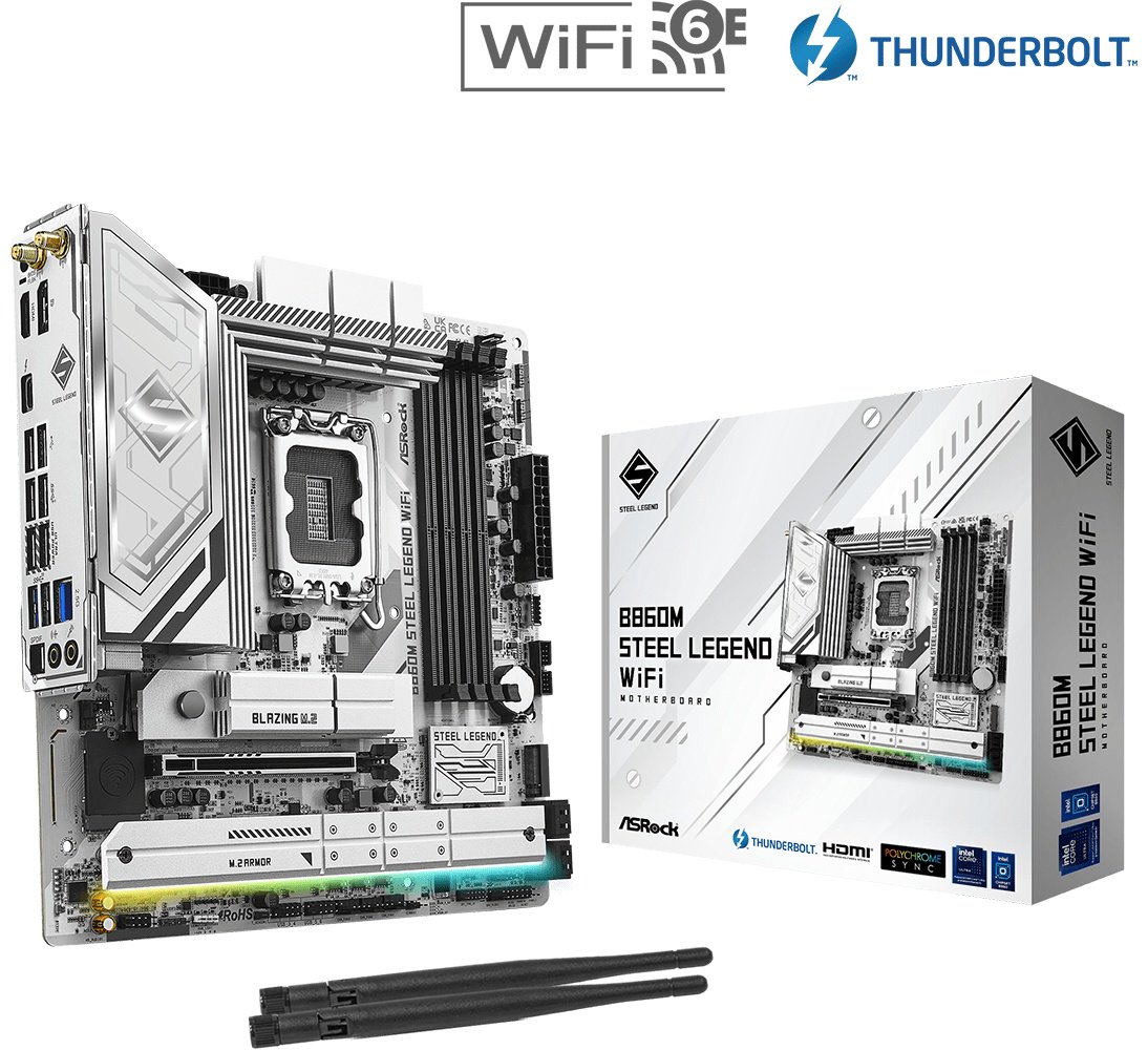 Материнская плата ASRock B860M STEEL LEGEND WIFI DDR5 купить,NaN