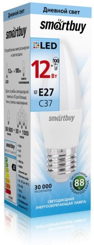 Лампочка Smartbuy SBL-C37-12-40K-E27 12W E27 1 шт - ForteMarket Лампочка Smartbuy SBL-C37-12-40K-E27 12W E27 1 шт купить,0