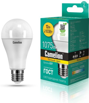Лампочка Camelion LED13-A60-830-E27 13W E27 1 шт купить,NaN