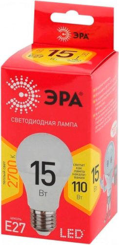 Лампочка ЭРА LED A60-15W-827-E27 15W E27 1 шт купить,NaN