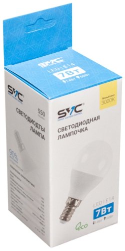 Лампочка SVC G45-7W-E14-3000K 7W E14 1 шт