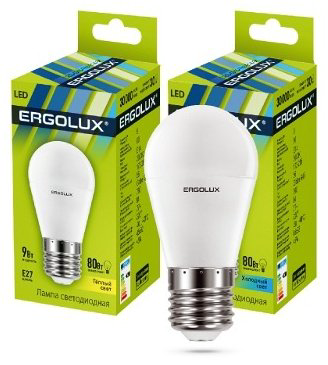 Лампочка Ergolux LED-G45-9W-E27-4K купить,NaN