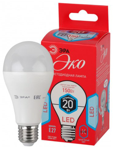Лампочка ЭРА ECO LED A65-20W-840-E27 20W E27 1 шт купить,NaN