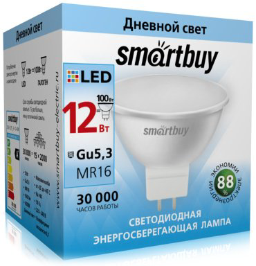 Лампочка Smartbuy SBL-GU5_3-12-40K 12W GU5.3 1 шт купить,NaN