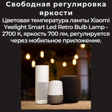Лампочка Xiaomi Yeelight Smart LED Filament Bulb YLDP12YL 6W E27 1 шт - ForteMarket Лампочка Xiaomi Yeelight Smart LED Filament Bulb YLDP12YL 6W E27 1 шт купить,0